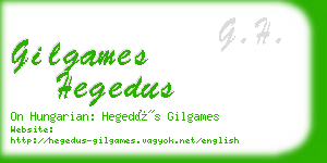 gilgames hegedus business card